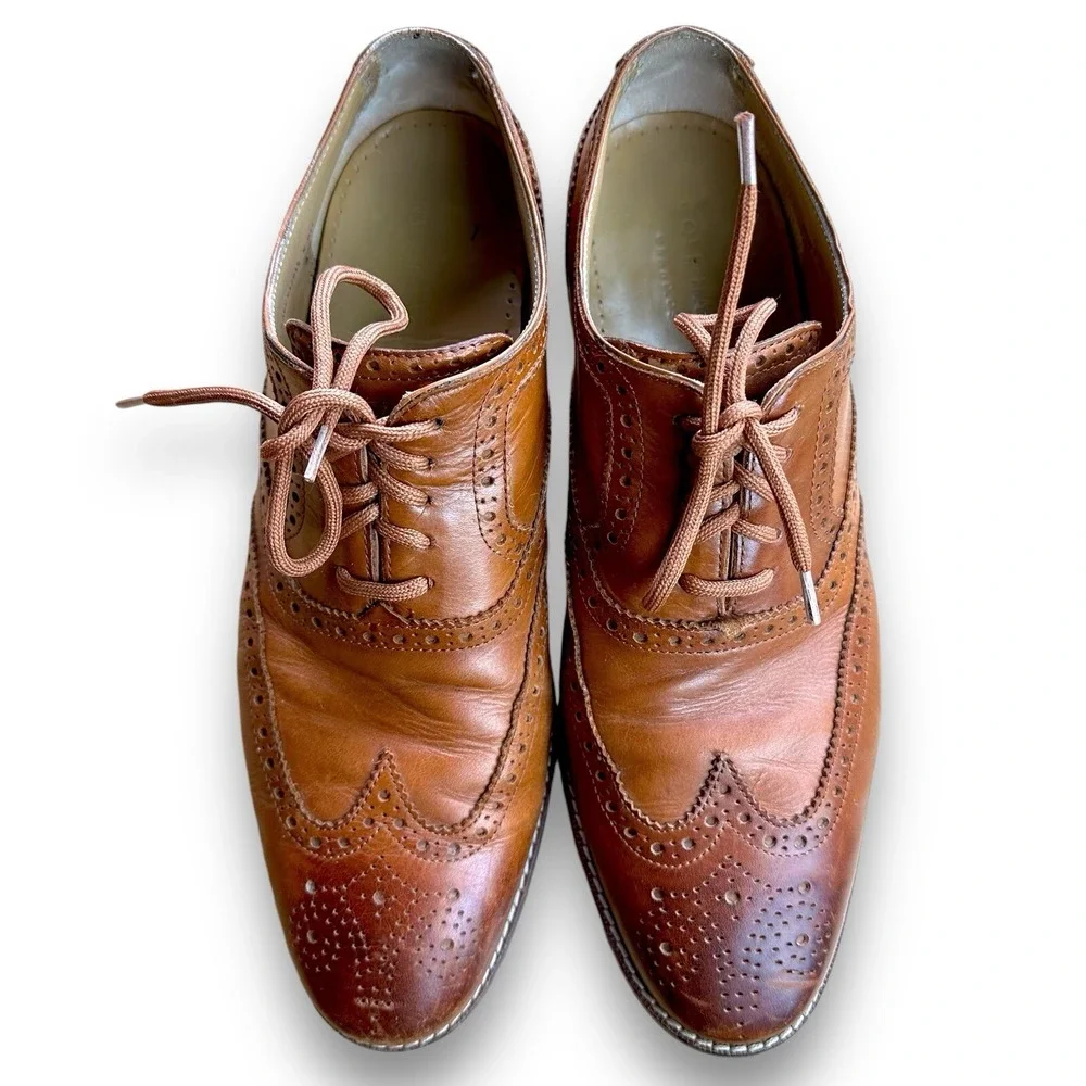 Cole Haan Mens Oxford 9.5M Wingtip Leather Grand OS Cambridge‎ Shoes C12915